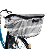 自転車 カゴカバー おしゃれ セット 通販 前かご用カバー  後ろカゴ カバー 前後セット 前 後ろ 大きい 大型 自転車カゴカバー 撥水 はっ水 2段 2段式 バスケットカバー 二段 二段式 かわいい シンプル ストライプ ボーダー ローズ 花柄 ブラック グレー Pluie Benite