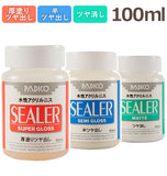 ニス PADICO パジコ 通販 シーラー SEALER 水性ニス アクリルニス 水性アクリルニス 下塗り 仕上げ液 ツヤ出し ツヤ消し 耐水効果 合成樹脂塗料 100ml 絵具OK 粘土 紙 樹脂 金属 日本製