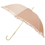 傘 レディース おしゃれ 通販 長傘 晴雨兼用傘 日傘 UVカット グラスファイバー 軽量 雨 レイングッズ 耐風 丈夫 婦人傘 ジャンプ傘 かさ 梅雨 雨傘 コンパクト ワンタッチ かさ 55cm 大人 かわいい テープリボン ボーダーフリル インストライプ