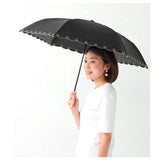 日傘 折りたたみ 完全遮光 晴雨兼用 軽量 通販 100% 折りたたみ傘 レディース 3段 50cm 折り畳み傘 おしゃれ UV対策 UVカット 紫外線対策 かさ 梅雨 大人 かわいい コンパクト フリル ピンクトリック 折傘