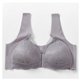 ブラ ノンワイヤ 前開き レース 通販 レディース ブラジャー 前あき フロントホック 脱着簡単 肩ひも太め ずり落ちにくい 食い込みにくい ズリ落ちにくい くい込みにくい らくらく ラクラク 下着 肌着 インナー