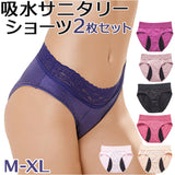 サニタリーショーツ 吸水 通販 2枚 2枚セット 生理用ショーツ 吸水型サニタリーショーツ サニタリー デイリー レディース インナー アンダーウエア 大人 かわいい 女性用 パンツ レディースショーツ 生理 生理用 おしゃれ 漏れ防止