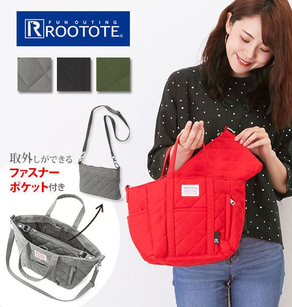 トートバッグ レディース ブランド 通販 ROOTOTE ルートート 布 おしゃれ 小さめ 通勤 軽量 軽い サブバッグ カジュアル キルティング デリ サコッシュ付き 手提げ てさげ シンプル コットンキルティングA バック かばん カバン 鞄 - バックヤードファミリー