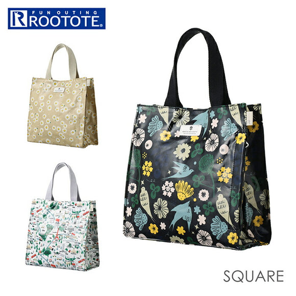 ルートート トートバッグ 通販 ROOTOTE レディース 小さめ ミニトート ランチバッグ ランチトート SQUARE 1916 EU スクエア ラミネート-B 撥水 はっ水 軽量 軽い おしゃれ 大人 かわいい 通勤 通学 サブバッグ - バックヤードファミリー