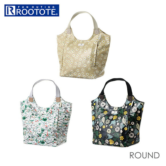 ルートート トートバッグ 通販 ROOTOTE レディース 大容量 通勤 通学 マザーズバッグ ROUND 1918 EU ラウンド ラミネート-B 撥水 はっ水 軽量 軽い おしゃれ 大人 かわいい マチ広 ルーポケット - バックヤードファミリー