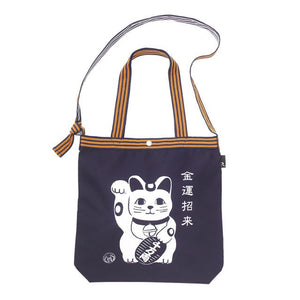 ショルダーバッグ ルートート ROOTOTE 通販 メンズ レディース 和風 日本風 2way マネキネコ パンダ ウサギ コイ オンセン ダルマ フジ トートバッグ トートーバッグ おしゃれ 前掛け風 マエカケA 和柄 ななめ掛け 斜め掛け ななめがけ かばん 鞄 バッグ バック 肩掛け - バックヤードファミリー