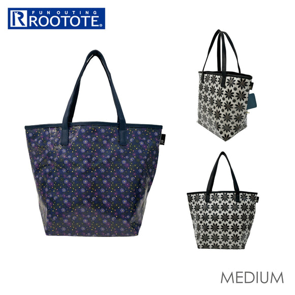 ルートート トートバッグ 通販 ROOTOTE レディース 大きめ A4 通勤 通学 大容量 ポケット マチ広 おしゃれ シンプル 大人 かわいい 肩掛け 軽量 軽い 撥水 雨の日 ラミネート加工 MIDIUM ミディアム 2982 LT.ミディアム.ラミネートD レディースバッグ - バックヤードファミリー