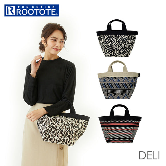 ルートート トートバッグ 通販 ROOTOTE デリ DELI レディース 通勤 通学 自立 おしゃれ シンプル 大人 かわいい カジュアル ナチュラル マチ広 大容量 エスニック調 デザイン 幾何学柄 2988 LT.デリ.パターンファブリック-E レディースバッグ - バックヤードファミリー