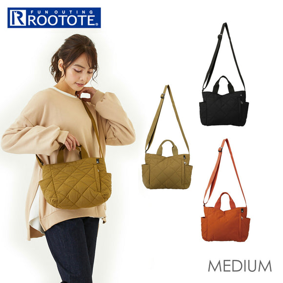 ルートート ショルダー 通販 ROOTOTE ショルダーバッグ レディース 斜めがけ 大人 小さめ 自立 トートバッグ 2way トート 撥水 はっ水 通勤 通学 サブバッグ スクエア SQUARE キルティング おしゃれ シンプル カジュアル ナチュラル 2994 SN.スクエア2way.ダイヤキルト-D - バックヤードファミリー