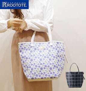 Rootote ルートート トートバッグ 通販 サイドポケット MEDIUM ミディアム ラミネート 肩掛け A4 花柄 軽い 軽量  大容量 ショルダー