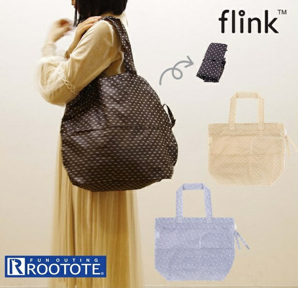 ROOTOTE エコバッグ ルートート 通販 レディース おしゃれ ブランド お買い物バッグ 軽量 軽い トートバッグ 肩掛け 大きめ ショルダーバッグ コンパクト トートバッグ ルーショッパー ファスナー付き マイバッグ ドット - バックヤードファミリー
