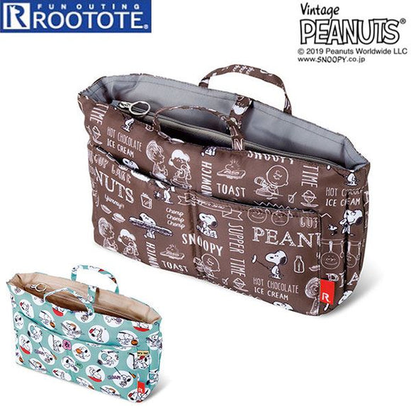 Rootote ルートート トートバッグ 通販 サイドポケット ROO CARRIAGE ルーキャリッジ PEANUTS ピーナッツ SNOOPY スヌーピー バッグインバッグ サブバッグ  コスメポーチ 小物入れ