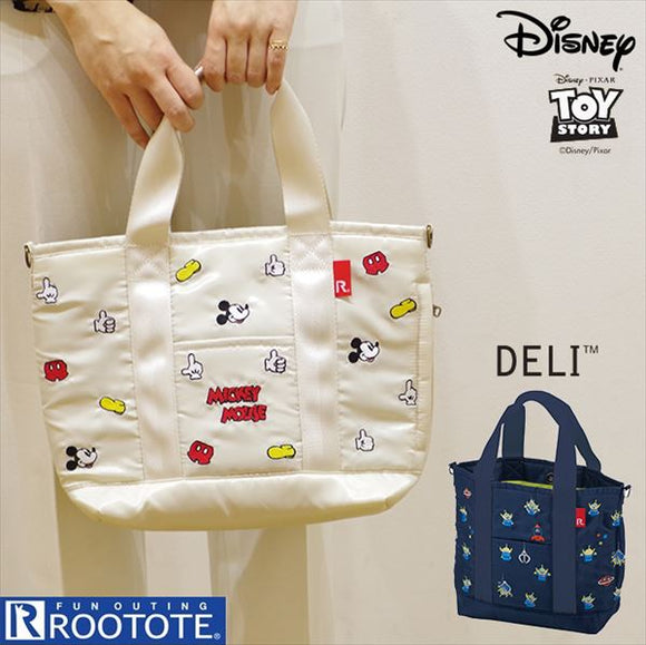 Rootote ルートート トートバッグ 通販 サイドポケット DELI デリ DISNEY ディズニー 刺繍 サブバッグ ミッキー レディース 小さめ 軽量 かわいい サブバッグ 手提げ - バックヤードファミリー