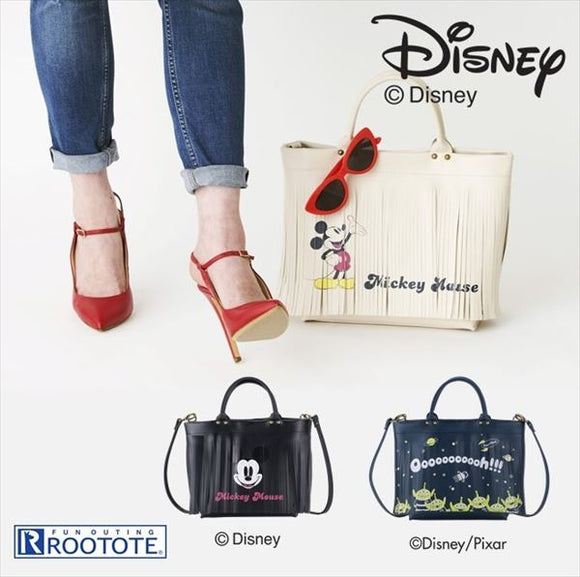 Rootote ルートート トートバッグ 通販 サイドポケット DELI デリ DISNEY ディズニー 2WAY ショルダー フリンジ 合成皮革 ミッキー レディース 小さめ 軽量 かわいい - バックヤードファミリー