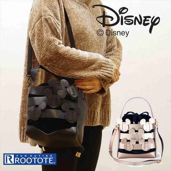 ルートート ディズニー 通販 レディース 斜めがけ ショルダーバッグ ブランド ROOTOTE トートバッグ 2way トート おしゃれ 大人 かわいい ふわふわ ふかふか 巾着付き 合皮 エコファー フェイクレザー おでかけ サブバッグ Disney DELI LT デリ モチーフ ミッキー-A - バックヤードファミリー