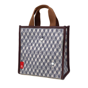 ルートート スヌーピー 通販 トートバッグ 小さめ スクエア レディース ROOTOTE SQUARE 正方形 通勤 通学 サブバッグ ランチバッグ おしゃれ シンプル 大人 かわいい 上品 きれいめ きちんと 裏ラミネート加工 ヘリンボーン 8205 IP.スクエア.Peanuts-6X レディースバッグ - バックヤードファミリー