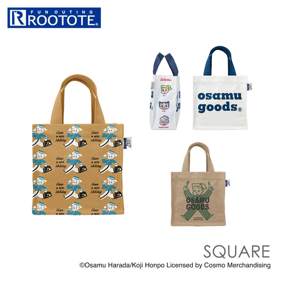 オサムグッズ トートバッグ 通販 OSAMU GOODS ルートート ROOTOTE レディース 小さめ ランチバッグ サブバッグ 紙袋 デザイン おしゃれ 大人 かわいい スクエア SQUARE 8213 原田治 コラボレーション IP.スクエア.OSAMU-A レディースバッグ - バックヤードファミリー