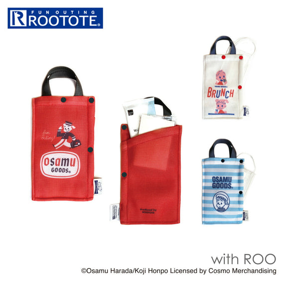 オサムグッズ バッグ 通販 OSAMU GOODS ルートート ROOTOTE マスクケース おしゃれ 携帯 マスクポーチ 洗える 丸洗い 洗濯機 弱水流 おしゃれ 大人 かわいい キャラクター MASK CASE 8214 原田治 コラボレーション IP.マスクケース.OSAMU-B レディースバッグ