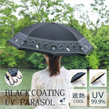 傘 レディース 長傘 通販 晴雨兼用 可愛い 手開き UV CUT率 99.9％ 雨傘 日傘 UV ケア カット ブランド ミクニ 三国 遮光 婦人傘 パラソル アンブレラ 熱中症対策 スポーツ観戦 かさ 黒PU 8本骨 50 cm s15004