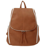 リュック レディース 小さめ 通販 おしゃれ 通勤 通学 大人 かわいい シンプル 上品 きれいめ カジュアル シボ加工 合皮 フェイクレザー コンパクト 無地 旅行 おでかけ ダブルポケットリュック バックパック SAC サック リーヤ