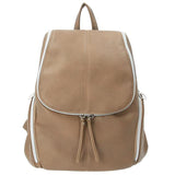 リュック レディース 小さめ 通販 おしゃれ 通勤 通学 大人 かわいい シンプル 上品 きれいめ カジュアル シボ加工 合皮 フェイクレザー コンパクト 無地 旅行 おでかけ ダブルポケットリュック バックパック SAC サック リーヤ