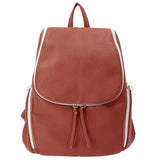 リュック レディース 小さめ 通販 おしゃれ 通勤 通学 大人 かわいい シンプル 上品 きれいめ カジュアル シボ加工 合皮 フェイクレザー コンパクト 無地 旅行 おでかけ ダブルポケットリュック バックパック SAC サック リーヤ