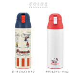ステンレスボトル キャラクター 500ml おしゃれ 直飲み 子ども スケーター ワンプッシュ ダイレクトボトル かわいい 保冷 保温 水筒 子供 キッズ 軽量 トトロ ディズニー スヌーピー すみっコぐらし ミッキー キティ