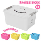 収納ボックス フタ付き おしゃれ 通販 プラスチック スマイルボックス Mサイズ かわいい 収納ケース ハンドル 持ち手 ふた付き スタッキング おもちゃ箱 衣類 収納 子供部屋 SPICE OF LIFE スパイス SFPT1520 インテリア
