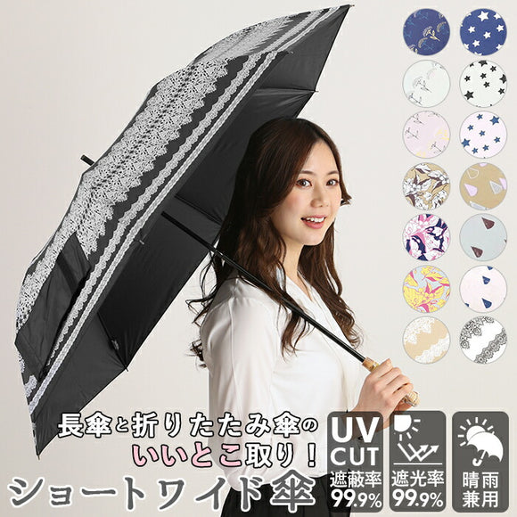 日傘 折りたたみ 遮光 晴雨兼用 軽量 通販 HYGGE ヒュッゲ ショートワイド 55cm 手開き UVカット 99.99% 遮光率99.99％ 遮熱 日焼け対策 熱中症対策 コンパクト おしゃれ 大人 かわいい 通勤 通学 折りたたみ傘 晴雨兼用傘