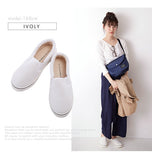 スリッポン レディース おしゃれ 通販 黒 スニーカー 白 アイボリー 通学 通勤 靴 シューズ slip-on スリップオン 無地 シンプル 大人 かわいい 紐なし ヒモなし 履きやすい ローカット ぺたんこ ローヒール フラットシューズ キャンバス 布 コットン 綿 Una atadura
