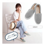 スリッポン レディース おしゃれ 通販 黒 スニーカー 白 アイボリー 通学 通勤 靴 シューズ slip-on スリップオン 無地 シンプル 大人 かわいい 紐なし ヒモなし 履きやすい ローカット ぺたんこ ローヒール フラットシューズ キャンバス 布 コットン 綿 Una atadura