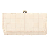 ズッケロフィラート 財布 通販 長財布 レディース がま口 革 レザー 本革 カウレザー 牛革 大容量 編み込み メッシュ 長サイフ おしゃれ かわいい シンプル ナチュラル zucchero filato 48920w ホワイト編み込みがま口長財布 女性用 ウィメンズ レディース財布