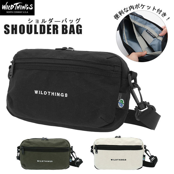 ショルダーバッグ メンズ 斜めがけ かっこいい 通販 ブランド WILD THINGS ワイルドシングス レディース 小さめ 大人 2way ポーチ 軽量 軽い スポーティー WILD THINGS ワイルドシングス 旅行 サブバッグ シンプル 無地 ロゴ 丈夫 コットン ナチュラル 耐水性 X-PAC 日常使い