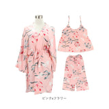 ルームウェア 可愛い 春 夏 通販 レディース 上下セット セクシー パンツ キャミソール ガウン セット 薄手 さらっと ゆったり おしゃれ M L XL 花柄 フラワー ボタニカル柄 ルームウエア 部屋着 ナイトウェア