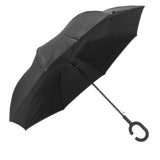逆さ傘 通販 さかさま傘 レディース メンズ 手動 手開き 長傘 雨傘 さかさま 逆さ C型持ち手 C字持ち手 C ハンドル ハンズフリー 自立 濡れない 濡らさない 車 バス 電車 傘