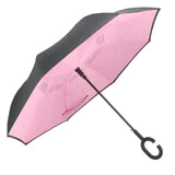 逆さ傘 通販 さかさま傘 レディース メンズ 手動 手開き 長傘 雨傘 さかさま 逆さ C型持ち手 C字持ち手 C ハンドル ハンズフリー 自立 濡れない 濡らさない 車 バス 電車 傘
