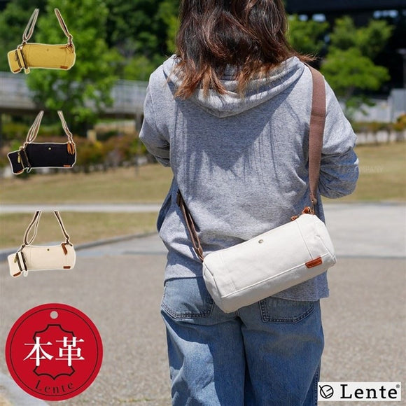 ショルダーバッグ レディース 斜めがけ 大人 通販 小さめ コンパクト 通勤 通学 旅行 おでかけ おしゃれ かわいい シンプル 無地 メンズ ロールバッグ カードポーチ付き Lente レンテ Grain グレイン 403022e レディースファッション