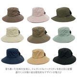 帽子 レディース つば広 通販 UVカット メッシュ 紫外線対策 対策 ツバ広 はっ水 撥水 ストラップ付き リボン おしゃれ かわいい アウトドア キャンプ M 58cm L 61cm TWILL BACK RIBBON HAT つば広帽子