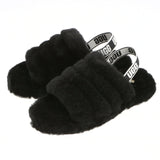 ugg サンダル レディース 通販 FLUFF YEAH SLIDE 1098494K フラッフ イヤー スライド ブランド アグ ファー つっかけ コンフォートサンダル ムートン ふかふか クリスマス プレゼント 小さめ 冬 靴 おしゃれ チャコール 黒 ブラック カジュアル 約 22cm 約 23cm 約 24cm