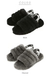 ugg サンダル レディース 通販 FLUFF YEAH SLIDE 1098494K フラッフ イヤー スライド ブランド アグ ファー つっかけ コンフォートサンダル ムートン ふかふか クリスマス プレゼント 小さめ 冬 靴 おしゃれ チャコール 黒 ブラック カジュアル 約 22cm 約 23cm 約 24cm