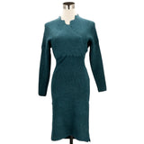 カシュクール ニット ワンピース 通販 タイト レディース ゆったり 秋冬 長袖 冬 きれいめ カジュアル 上品 膝丈 スカラップ 可愛い ミディアム ひざ丈 ひざ下丈