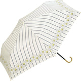 wpc 折りたたみ傘 通販 晴雨兼用傘 折りたたみ 傘 レディース 親骨 50cm 6本骨 手開き UVカット おしゃれ かわいい デザイン テキスタイル シンプル 通勤 通学 ストライプマーガレット タイニーハート ワールドパーティ