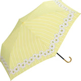 wpc 折りたたみ傘 通販 晴雨兼用傘 折りたたみ 傘 レディース 親骨 50cm 6本骨 手開き UVカット おしゃれ かわいい デザイン テキスタイル シンプル 通勤 通学 ストライプマーガレット タイニーハート ワールドパーティ