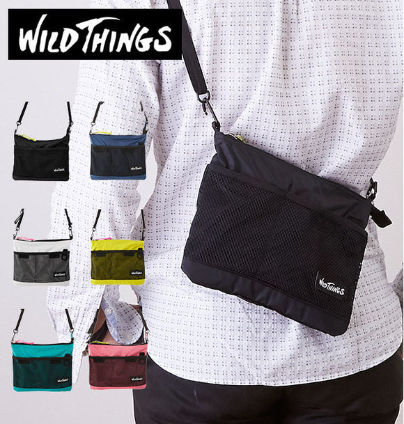 サコッシュ WILD THINGS ワイルドシングス 通販 サコッシュバッグ メンズ レディース ショルダーバッグ ななめ掛け 斜めがけ ナイロン 軽量 軽い サコッシュショルダー ナイロンポーチ ミドルサコッシュショルダー 自転車 サイクリング サブバッグ アウトドア 野外 フェス