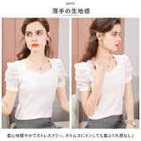 カットソー 半袖 レディース 通販 パフスリーブ tシャツ バルーン バルーン袖 きれいめ 上品 エレガント シフォン レディーストップス お洒落 おしゃれ かわいい 可愛い 大人 カジュアル トップス 春 夏 オフィスカジュアル お出かけ