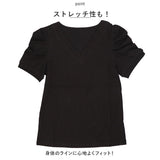カットソー 半袖 レディース 通販 パフスリーブ tシャツ バルーン バルーン袖 きれいめ 上品 エレガント vネック レディーストップス おしゃれ お洒落 かわいい 可愛い 大人 カジュアル トップス 春 夏 オフィスカジュアル お出かけ