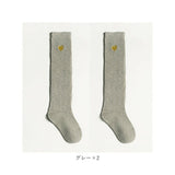 ニーハイソックス キッズ 通販 2足セット リブ リブソックス ニー リブニーハイソックス 靴下 刺繍 小学生 子供 女の子 無地 かわいい ハート こども 子ども
