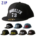 刺繍ロゴキャップ ZIP ジップ 通販 レディース メンズ ユニセックス おしゃれ フリーサイズ サイズフリー 刺繍 ロゴ ツバ裏ロゴ BROOKLYN USA ストリート系 ワークキャップ 野球帽 黒 ブラック 紺 ネイビー ダンス系 ヒップホップ系 B系 かっこいい UV対策 紫外線対策